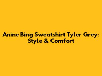 Anine Bing Sweatshirt Tyler Grey: Style & Comfort