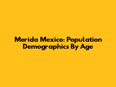 Merida Mexico: Population Demographics By Age