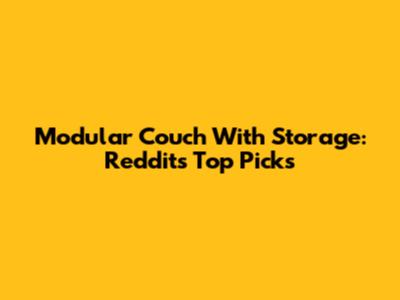 Modular Couch With Storage: Reddit's Top Picks