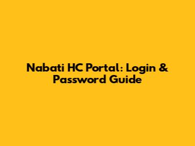 Nabati HC Portal: Login & Password Guide